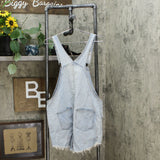 Wild Fable Women's Raw Edge Hem Denim Shortalls
