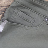 DG2 Plus Virtual Stretch Metallic Side Stripe Skinny Jeans Olive Green 18W