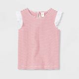 Oshkosh B'gosh Toddler Girls' Sleeveless Striped Ruffle Tank Top