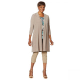 Nina Leonard Women's Miracle Matte Duster Cardigan With Back Tie