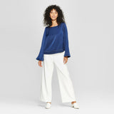Prologue Women's Long Wide Sleeve Square Neck Blouse Shirt Top