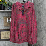 Polo Ralph Lauren Mens Flannel Grid Pattern Long Sleeve Pajama Shirt Top