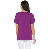 H by Halston Women's Knit Crepe Scoop Neck Twist Sleeve Top