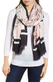 Kate Spade New York Women's USA Map Fringe Oblong Scarf