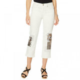 DG2 by Diane Gilman Women's Classic Stretch Embroidered Cropped Jeans
