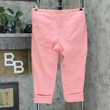 Belle by Kim Gravel Women's Petite Flexibelle Cuffed Jeans Pink 12P