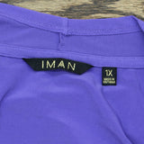 IMAN Plus Size Boho Chic Drape Front Cardigan Deep Purple 1X