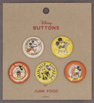 Junk Food 90th Anniversary Retro Mickey Mouse Set of 5 Button Pins