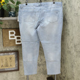 DG2 by Diane Gilman Stretch Artwork Slim Leg Jeans Petite Plus 22WP Chambray