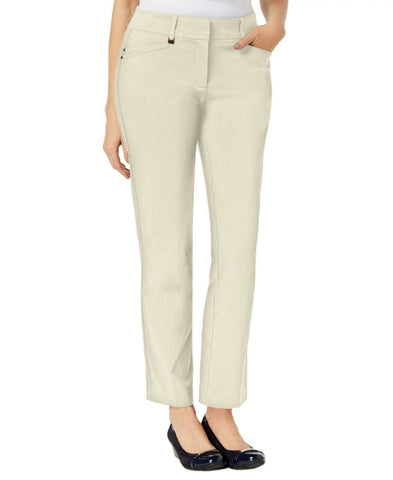 JM Collection Women's Curvy Fit Straight Leg Pants