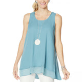 MarlaWynne WynneLayers Women's Crepe Tank Top With Chiffon Hem