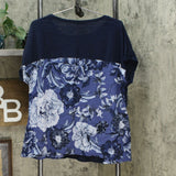 DG2 by Diane Gilman Women's Mixed Media Embroidered Front Seam Blouse