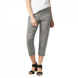 Joan Rivers Women's Petite Gingham Signature Pull On Crop Pants