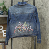 LaBellum by Hillary Scott Women's Embroidered Button Front Denim Jacket