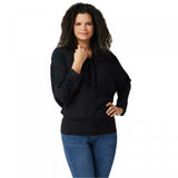Peace Love World Women's Double V-Neck Dolman Sleeve Blouse with Tie