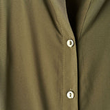 Du Jour Women's Button Front Shirt Midi Dress With Tie Detail