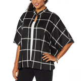 Slinky Brand Window Pane Open Front Cape Jacket