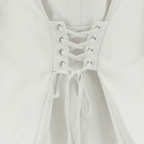 Vince Camuto Plus Size Lace-Up Back Doubleweave One Button Blazer