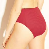 Xhilaration Women's Ribbed Texture High Waist Bikini Bottom