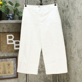 DG2 by Diane Gilman Women's Stretch Twill Wide Leg Chino Pants Ivory Petite 10
