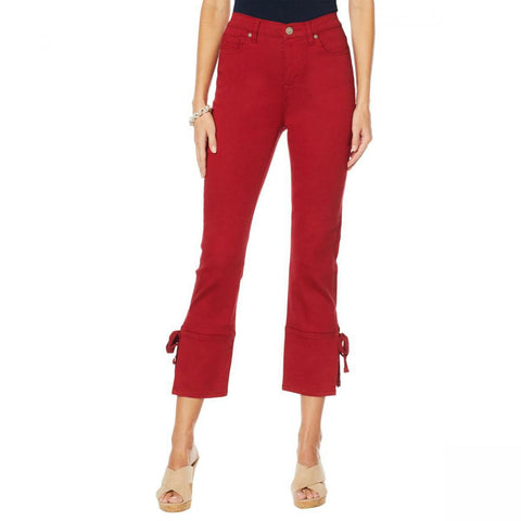 DG2 by Diane Gilman Women's Petite Virtual Stretch Side Slit Crop Jeans