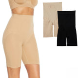 Rhonda Shear 2 Pack Medium Support Longline Smoothing Shorts Black/ Nude 2XL