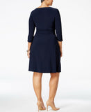 NY Collection Plus Size Ruched A-Line Dress