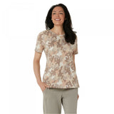 Denim & Co. Women's Active Printed French Terry Round Neck Top