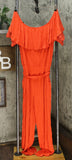 Colleen Lopez Off the Shoulder Jumpsuit With Lace Detail Red Petite XL