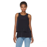 DG2 by Diane Gilman Women's Mixed Media Easy Tank Navy Plus 1X