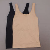 Rhonda Shear Plus Size 2 Pack Seamless Tank Tops With Shelf Bra