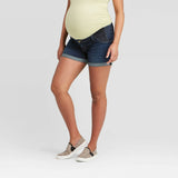 Isabel Maternity by Ingrid & Isabel Side Panel Midi Jean Shorts