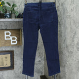 Lisa Rinna Collection Women's Angled Hem Jeans Dark Wash 6