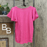 NWT DG2 by Diane Gilman Women's Flutter-Sleeve T-Shirt Large