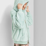 Wild Fable Women's Zip-Up Faux Fur Hooded Jacket