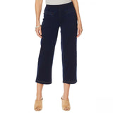 MarlaWynne Knit Denim Straight Leg Cropped Pants Indigo 8