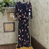 Isabel Maternity by Ingrid & Isabel Floral 3/4 Sleeve Knit Wrap Maxi Dress