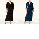 NY Collection Plus Size Faux Wrap Knit Maxi Dress