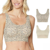 Rhonda Shear Women's Plus Size 2 Pack Solid And Print Invisible Body Bras