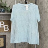 NWT LOGO Lavish By Lori Goldstein Cotton Modal Top With Embroidery. A350957 L