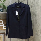 DG2 by Diane Gilman Women's Classic Ponte Blazer Jacket Navy Medium