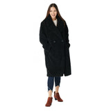 Martha Stewart Women's Long Faux Curly Lamb Fur Coat