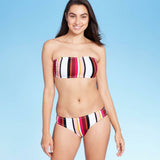 Kona Sol Women's Vertical Stripe Medium Coverage Hipster Bikini Bottom