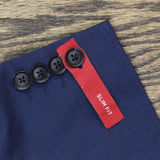 JF J.Ferrar Men's Slim Fit 2-Button Suit Coat Jacket Dark Blue Texture 42S