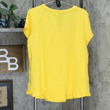 Isaac Mizrahi Live! Plus Scoop Neck Curved Ruffle Hem Knit Top