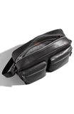 Shinola Zip Top Leather Messenger Camera Bag Black