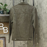 Jackson Men's Deconstructed Trucker Denim Jean Jacket Olive Small