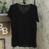 DG2 by Diane Gilman Burnout Printed Embellished Top Black Animal Large