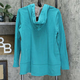 LOGO by Lori Goldstein Lounge French Terry Zip Front Hoodie Jade Medium