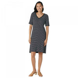 NWT Isaac Mizrahi Live! Essentials Womens Striped Elbow Sleeve Dress. A366501 L